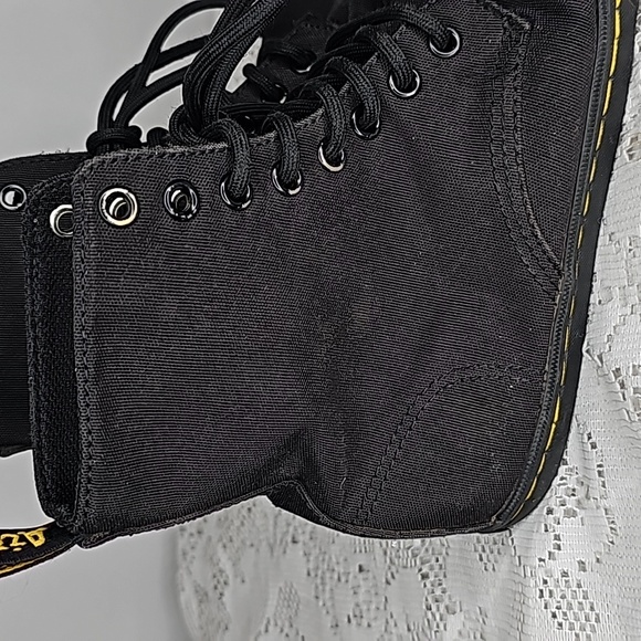 Dr. Martens Sheridan black high top canvas lace up boots shoes sz 4 youth - Picture 2 of 8
